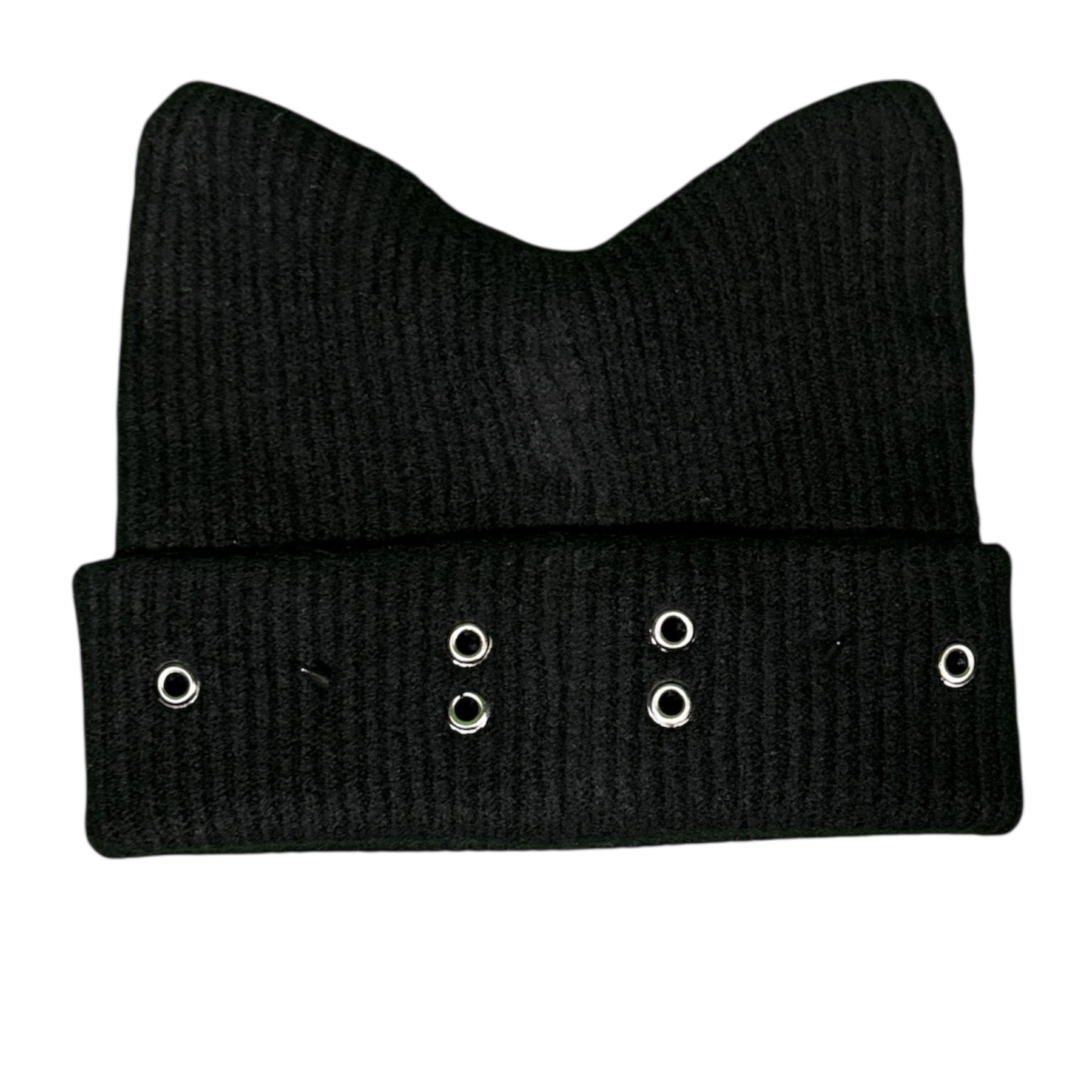 【BLACKPURPLE】24FW★ Mew-Mew Cat Eyelet Beanie BLACKPURPLE（ブラックパープル）の「【BLACK PURPLE】Mew-Mew