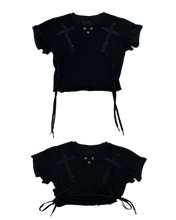 Load image into Gallery viewer, &quot;Vivere&quot; Adjustable Layered Crop Shirt (1/1)

