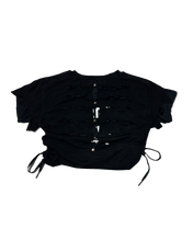 Load image into Gallery viewer, &quot;Vivere&quot; Adjustable Layered Crop Shirt (1/1)
